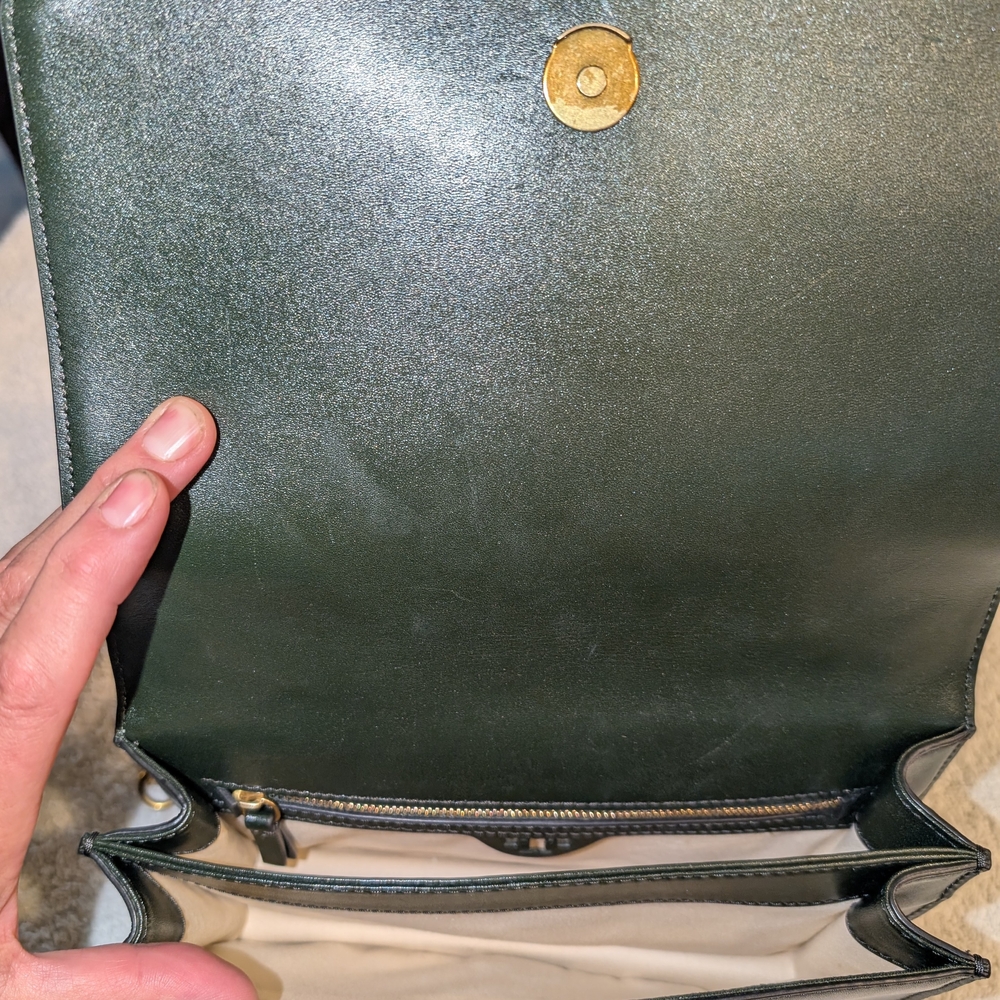 Tory Burch Banana Leaf Green Velvet Bag and Green Velvet Sandals - Picture 12 of 15